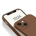 thumbnail image 5 of 3 in 1 for iPhone 15 Case, Luxury Silicone Rubber Upgraded Lens Protection, Soft Microfiber Lining Shockproof Protective Slim Fit Phone Case Cover for iPhone 15, Brown, 5 of 9