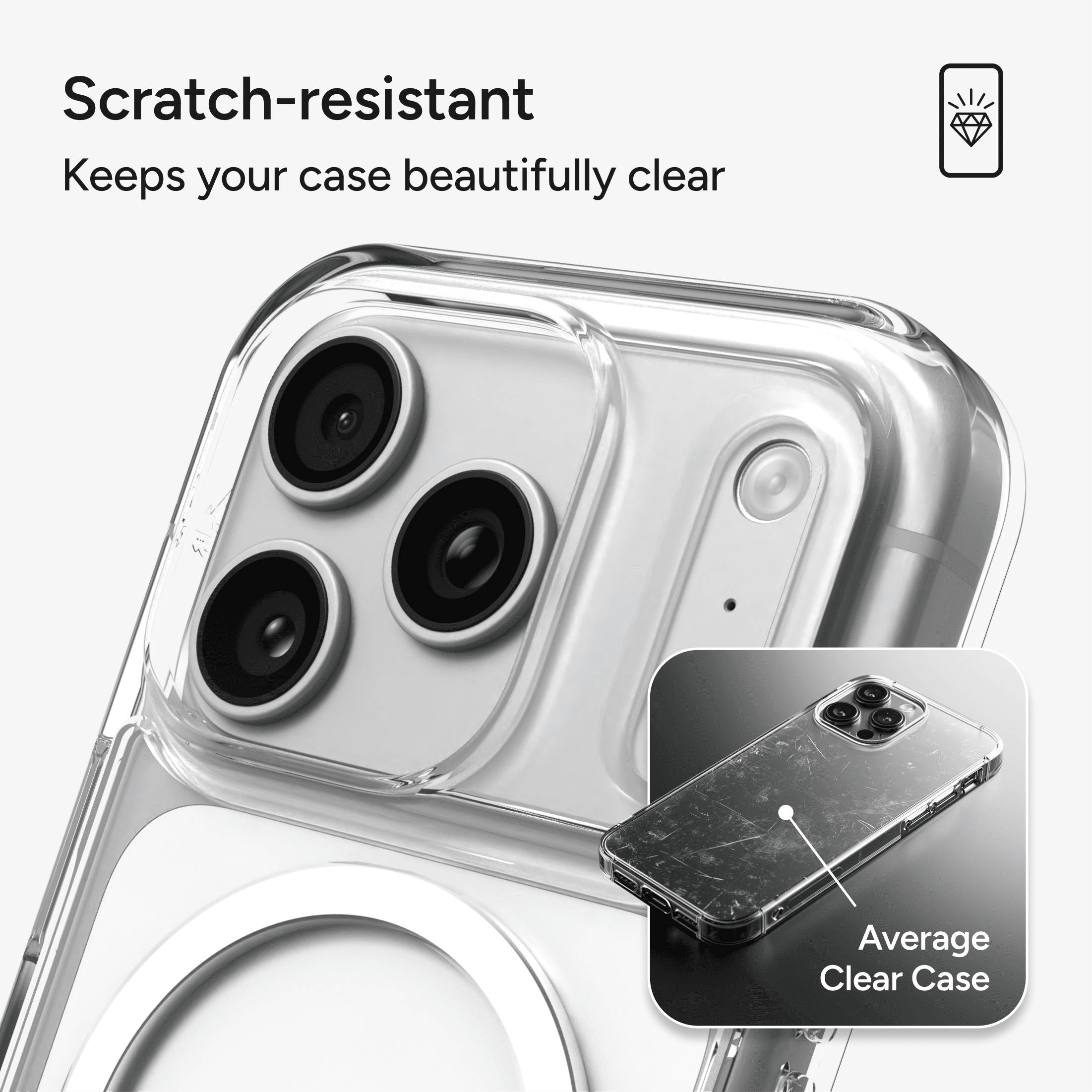 ZAGG Clear Snap with Kickstand - Apple iPhone 18 Pro & 17 Pro Clear Case with MagSafe and Built-In Kickstand