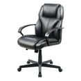 thumbnail image 3 of CorLiving Black Faux Leather Upholstered Managerial Adult Office Chair with Height Adjustable Seat, 3 of 4