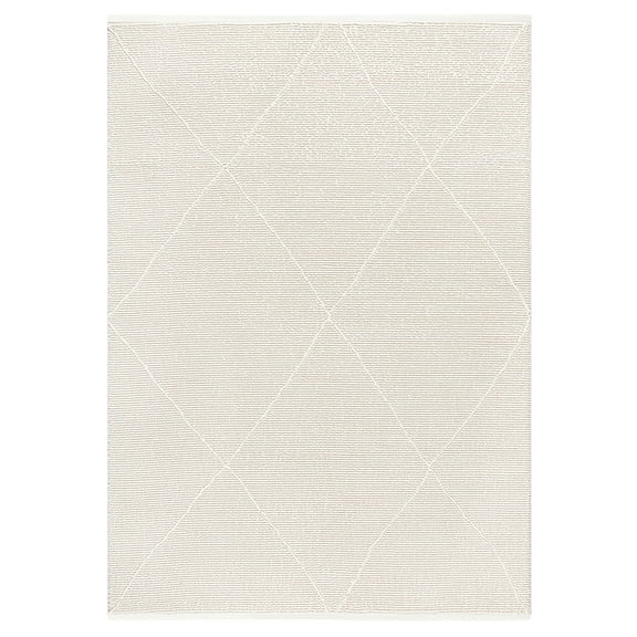 TOWN & COUNTRY LUXE Tretta Contemporary Diamonds Area Rug with Plush High-Low Texture, Ivory, 9'2"x12'5"