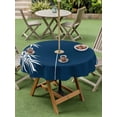 thumbnail image 4 of Outdoor Tablecloth with Umbrella Hole for Patio/Picnic/Party/Camping, Eastern Leaves Waterproof Table Cloth Round Cover Washable, Vintage Blue Brown Natural Branches Plants (Dia 54"), 4 of 9