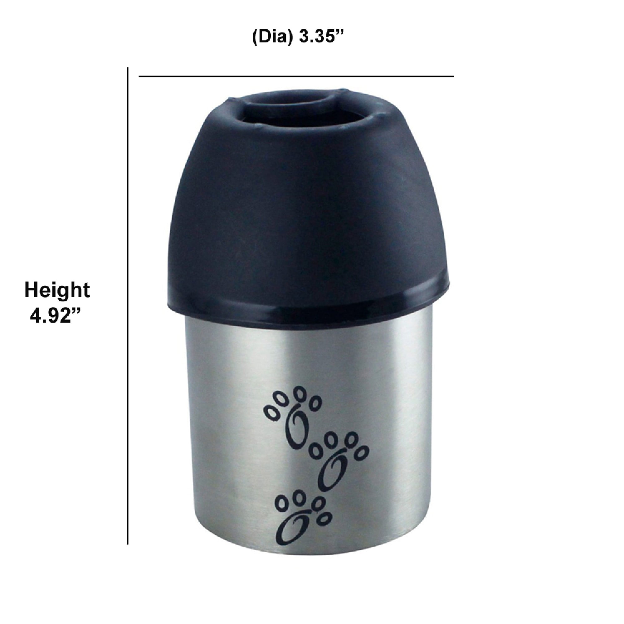 Pefilos 11.84 OZ Stainless Steel Dog Water Bottle, Portable Convenient Small Dog Water Dispenser, Puppy Trave Bowl Perfect Size for 2 Pcs, Silver and Black S Pefilos 11.84 OZ Stainless Steel Dog Water Bottle, Portable Convenient Small Dog Water Dispenser, Puppy Trave Bowl Perfect Size for 2 Pcs, Silver and Black S