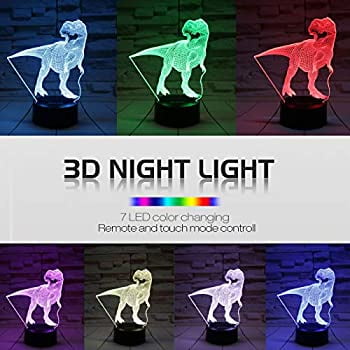 KITY Dinosaur Toys for 3 to 12 Year Old Boys Dinosaur Night Light 7 Colors Changing with Remote Control for Kids Best Birthday Gift for Boys Age 3 to 12 Triceratops COUSKLTR02