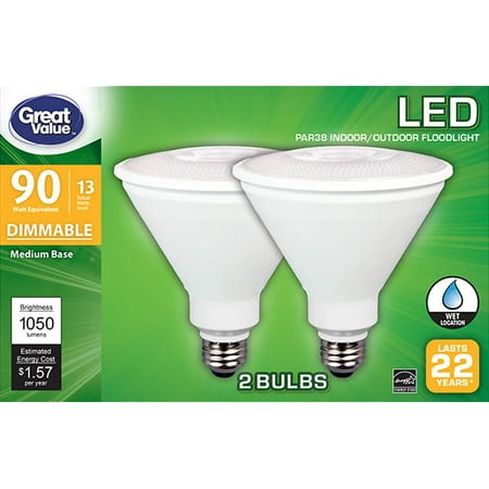 Great Value Gv Led 90w Equiv 22yr Wet Rated Par38