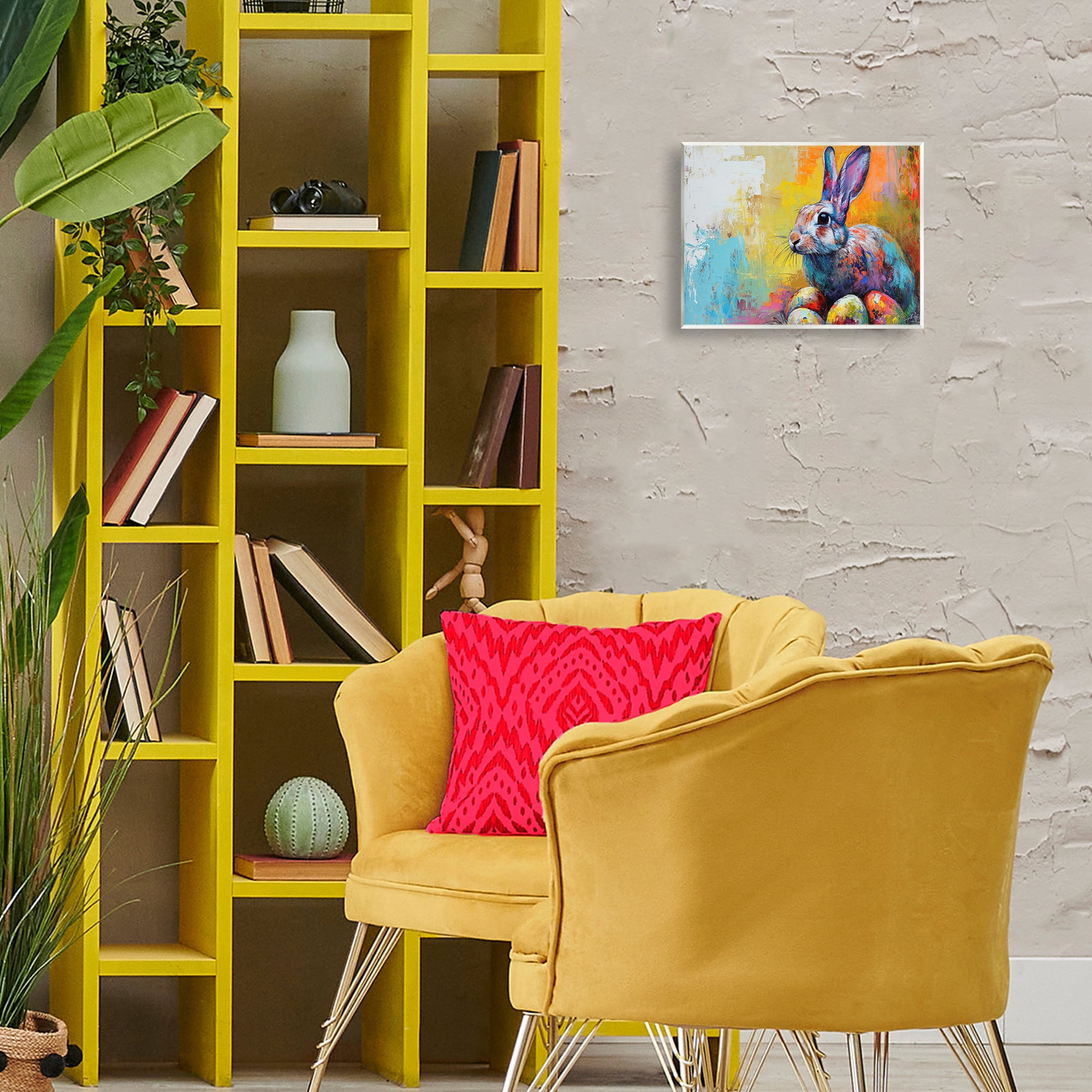 Stupell Industries Easter Joy Abstract Holiday Painting Unframed Art Print Wall Art, 14 x 11