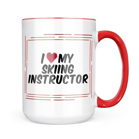 

Neonblond I heart love my Skiing Instructor Mug gift for Coffee Tea lovers