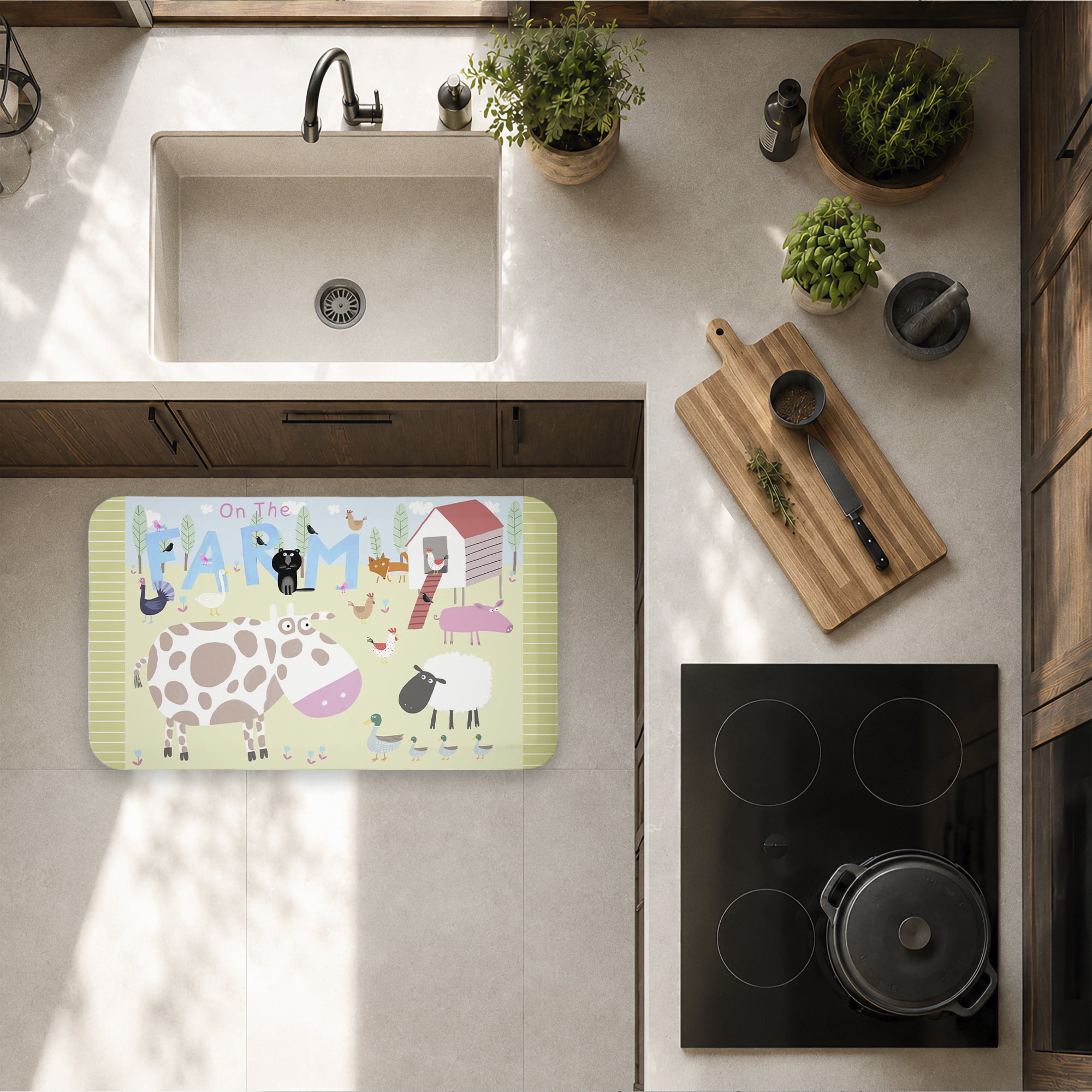Stupell Industries Fun Farm Animals Printed Anti-Fatigue Floor Mat, design by Carla Daly
