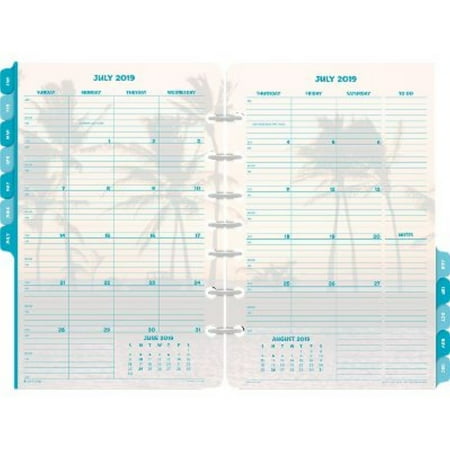 Day Timer Refill Calendar - Day-Timer Coastlines 2-Page-Per-Month Tabbed Calendar Refill Desk Size -