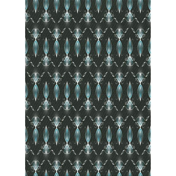 Ahgly Company Indoor Rectangle Patterned Mid Gray Novelty Area Rugs, 6' x 9'