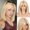 Blonde, variant on 12 Inch Bob Wig with Curtain Bangs Short Straight Black Bob Wig with Bangs -Looking Synthetic Wig Daily Wear and Go Wigs for Women (Black)