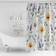 thumbnail image 4 of Small Stall Shower Curtain 36x72 Inch Narrow Half Size Sunflower Eucalyptus Bath Curtains Bathroom Decor Sage Green Plant Purple Lavender Waterproof Fabric Shower Curtain Set with Hooks 36 Inch, 4 of 6