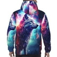 thumbnail image 7 of Wukai Starry Multicolored Wolf Print Men Hoodies Fleece Sweatshirts Long Sleeve Sweaters Pullover Fall Outfits Winter Clothes-3X-Large, 7 of 7