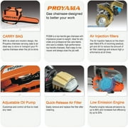 PROYAMA 26CC 2-Cycle Top Handle Gas Powered Chainsaw 12 Inch Petrol Handheld Cordless Chain Saw for Tree Wood Cutting