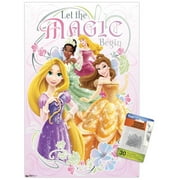 Disney Princess - Let the Magic Begin Wall Poster with Push Pins, 14.725" x 22.375"