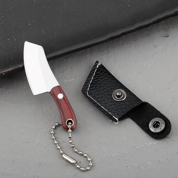 Portable Mini Pocket Knife Stainless Steel Express Box Opener Utility Knife with Protective Sheath and Keychain Chain Style C Outdoor Camping Tool
