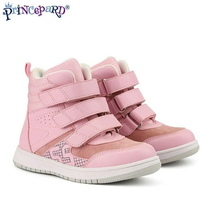 

Princepard Ankle Boots for Girls Boys Orthopedic Children s Sneakers with Arch Support Insoles Pink Grey Leather Kids Shoes