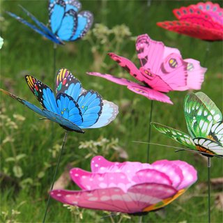 10pcs Butterflies Garden Yard Planter Colorful Outdoor Decor Flower Po-WG