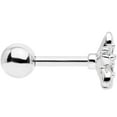 thumbnail image 3 of Body Candy 16G Womens 316L Steel Clear Accent Center Flower Cartilage Earring Helix Tragus Jewelry 1/4", 3 of 3