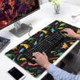 thumbnail image 2 of Long Mouse Pads for Desk,Black Dinosaurs Jackson Text Pattern Desk Mats on Top Of Desks, Desk Mouse Pad Extra Large with 3mm Non-Slip Base and Stitched Edge for Gaming,Office,Work,Home 31.5"x15.7", 2 of 6