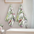 thumbnail image 4 of SKYSONIC 2 Pack Watercolor Birds Spring Flower Hand Towels, Tropical Leaf Parrot Kitchen Towel Ultra Soft and Absorbent,Decorative Fingertip Face Towel for Bathroom Hotel, 28.3"x 14.4", 4 of 6