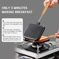 thumbnail image 3 of Bread Maker Portable Sandwich Cooking Machine with Detachable Dual-sided Cheese Grilling Camping Wooden Handle and Toasting Function, 3 of 9