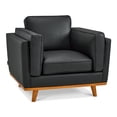 thumbnail image 5 of MCombo 41.9'' Wide Genuine Leather Accent Chair for Living Room, Office, Black, 5 of 10