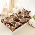 thumbnail image 4 of Castle Fairy Camo Wildlife Deer Twin Sheets 3pcs,Abstract Geometric Bedding,Tan Dark Coffee,1 Fitted Sheet, 1 Flat Sheet and 1 Pillowcase, 4 of 6
