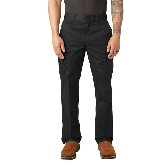 Dickies Men's Relaxed Fit Cargo Work Pants – Durable Cotton Blend, Wrinkle-Resistant, Multi-Pocket Design for Comfort & Utility