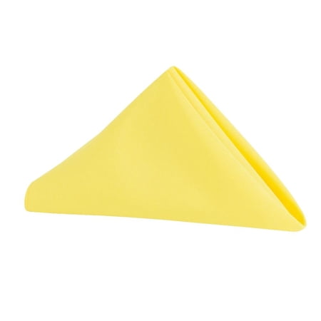 10 Pcs, Polyester Napkin 20"X20" - Canary Yellow For Wedding Receptions, Baby Showers, Quinceaneras, Rehearsal Dinners, Birthday Parties, Catering