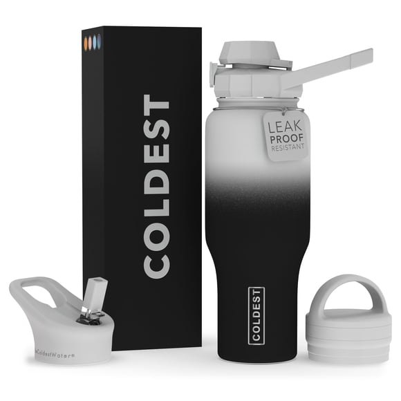 Botella de Agua The Coldest Sports 1L con 3 Tapas de Acero Inoxidable
