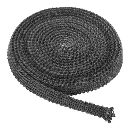 Wood Stove Gasket, 9/16" x 1/8" x 118" Flat Graphite Fiberglass High-Temperature Resistance Seal Rope for Stoves Fireplace Door, Black
