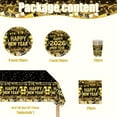 thumbnail image 4 of Tumao Happy New Years Party Decorations, New Years Plates and Napkins Party Supplies, Black Gold Theme Tableware Set for Family 81Pcs 20 Guests, 4 of 6