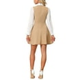thumbnail image 3 of INSPIRE CHIC Contrast Color Dress for Women's Vintage Long Sleeve Tie Neck Dresses XL Khaki, 3 of 6