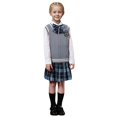thumbnail image 3 of Boys Girls School Uniform Sweater Vest 2025 Fashion Teen V Neck Knit Vest Sleeveless Slim Fit Pullover Tank Tops Kids Clothes Kids Fall Clothes For Boys, 3 of 9
