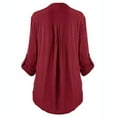 thumbnail image 2 of Puntoco Camisa de manga larga con cuello en V y botones de talla grande para mujer Puntoco Puntoco-6642, 2 of 2