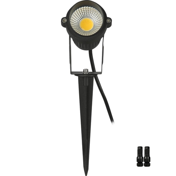 12V 24V Low Voltage LED Landscape Lights, 6W Waterproof Outdoor Spotlights for Garden Yard Pathway, 3000K Warm White IP66 (12 Pack with Connectors)