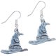 thumbnail image 1 of Pendientes con forma de sombrero clasificador de Harry Potter bañados en plata, 2,5 cm, 1 of 2