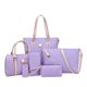 thumbnail image 1 of 6 piezas de moda para mujer, bolso de hombro, bolsos de hombro, bolso de mensajero, , conjunto de asas Púrpura Macarena Bolsos de hombro Cartera de embrague, 1 of 8