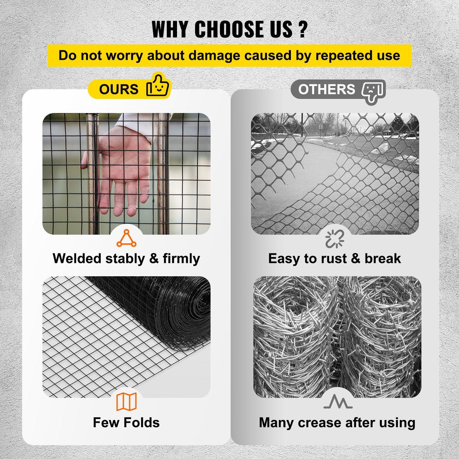 1"x1" Mesh 16 Gauge Vinyl Coated Hardware Cloth, 36"x50' Roll with Cutting Tool & Gloves, Durable Garden Fence, Black