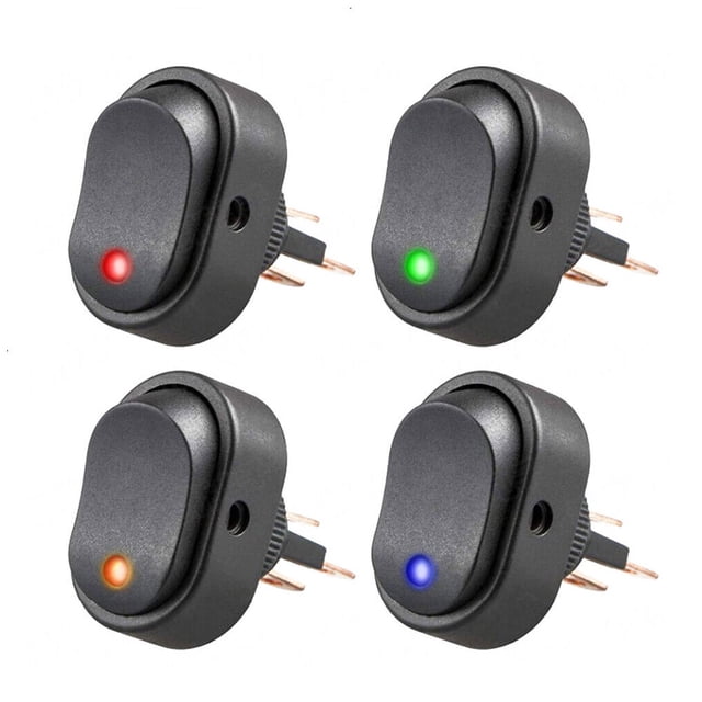 Speravity 4 piezas DC 12V botón basculante interruptor yate Control de potencia Mini interruptores accesorios automotrices repuestos Bombillas para automóviles Speravity VI018315-00B