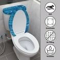 thumbnail image 3 of SEANATIVE Blue Marble Print Toilet Seat Cover Set of 2 Toilet Lid Cushion and Tank Mat, Bathroom Covers Fit Most Round Elongated Toilet Dormitory Home Decor, 3 of 7