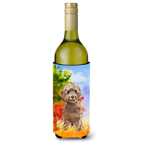 Carolines Treasures CK1953LITERK Fall Chocolate Labradoodle Wine Bottle Beverage Insulator Hugger  Wine Bottle