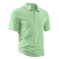 thumbnail image 4 of Muscularfit Short Sleeve Mens Polo Shirts Green Golf Workout Tshirt Collared Solid Pullover T-Shirts Big & Tall Dressy Tops,XXXL, 4 of 8