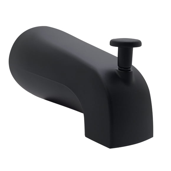 Caño para tina Westbrass A531D-1F-62, 13 cm, zinc, negro mate