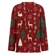thumbnail image 4 of Long Sleeve Tops for Women Plus Size Casual Crewneck Christmas Tees Holiday Party Style Comfort Fit Loose Casual Blouse, 4 of 5