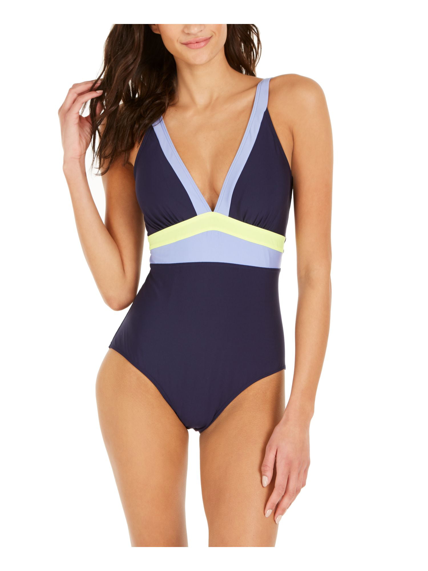 Nanette Lepore Womens Underwire V-Neck Front Keyhole One Piece Swimsuit 