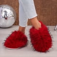 thumbnail image 4 of Lolmot Cozy Faux Fur Womens Slippers Fashion Closed Toe Slip On Fluffy Sandals Warm Plush Slide Shoes Indoor Outdoor, 4 of 9
