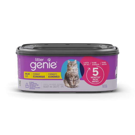 Litter Genie Cat Litter Disposable Jumbo Refill, Lasts up to 5 Months, 35 ft