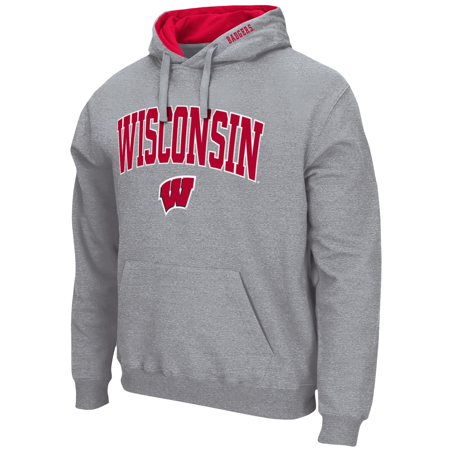 Men's Colosseum Heather Gray Wisconsin Badgers Arch & Logo 3.0