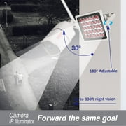 IR Illuminator Long Range up to 330ft/100m,30-LEDs 850nm,IR Infrared Light for Security Camera, Waterproof, Auto ON/Off, Metal Housing, Long Life time up to 25000 Hours